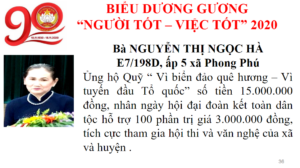 Bà NGUYỄN THỊ NGỌC HÀ